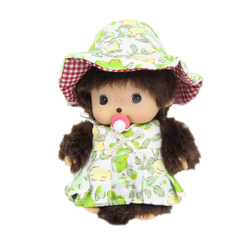 Плюшевая кукла-игрушка Monchhichi, 15 см, зеленый костюм #1