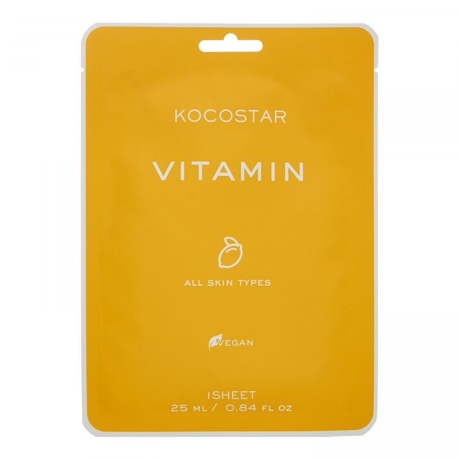 Kocostar Увлажняющая тканевая маска для лица Vegan Mask Vitamin, с экстрактами грейпфрута и лимона, 25 #1