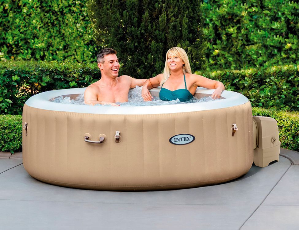 Надувное джакузи Intex PureSpa Bubble Therapy+Hard Water System с теплосберегающим тентом, 196х71 см #1