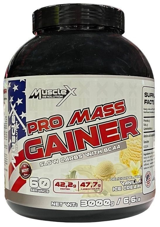 Белково-углеводная смесь Гейнер Pro Mass Gainer (3000 gr) от MuscleX Revolution  #1