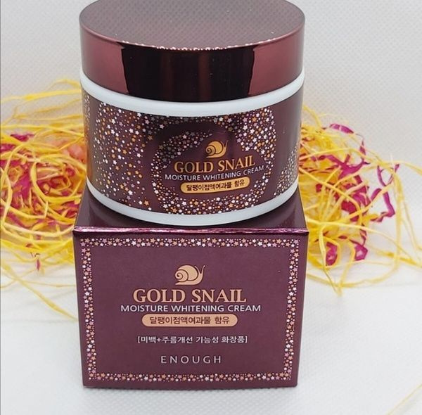 Enough Gold Snail Moisture Whitening Cream Осветляющий увлажняющий крем улитка 50г  #1