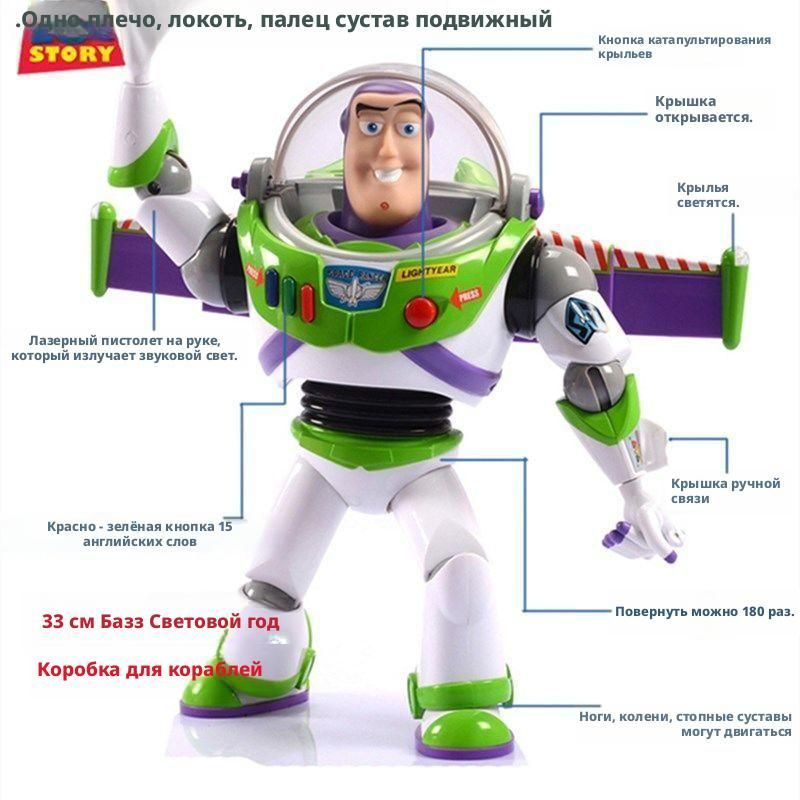 (новинка) 30 см История игрушек 4 (Toy Story 4) Buzz Lightyear Базз Лайтер со светом и звуком  #1