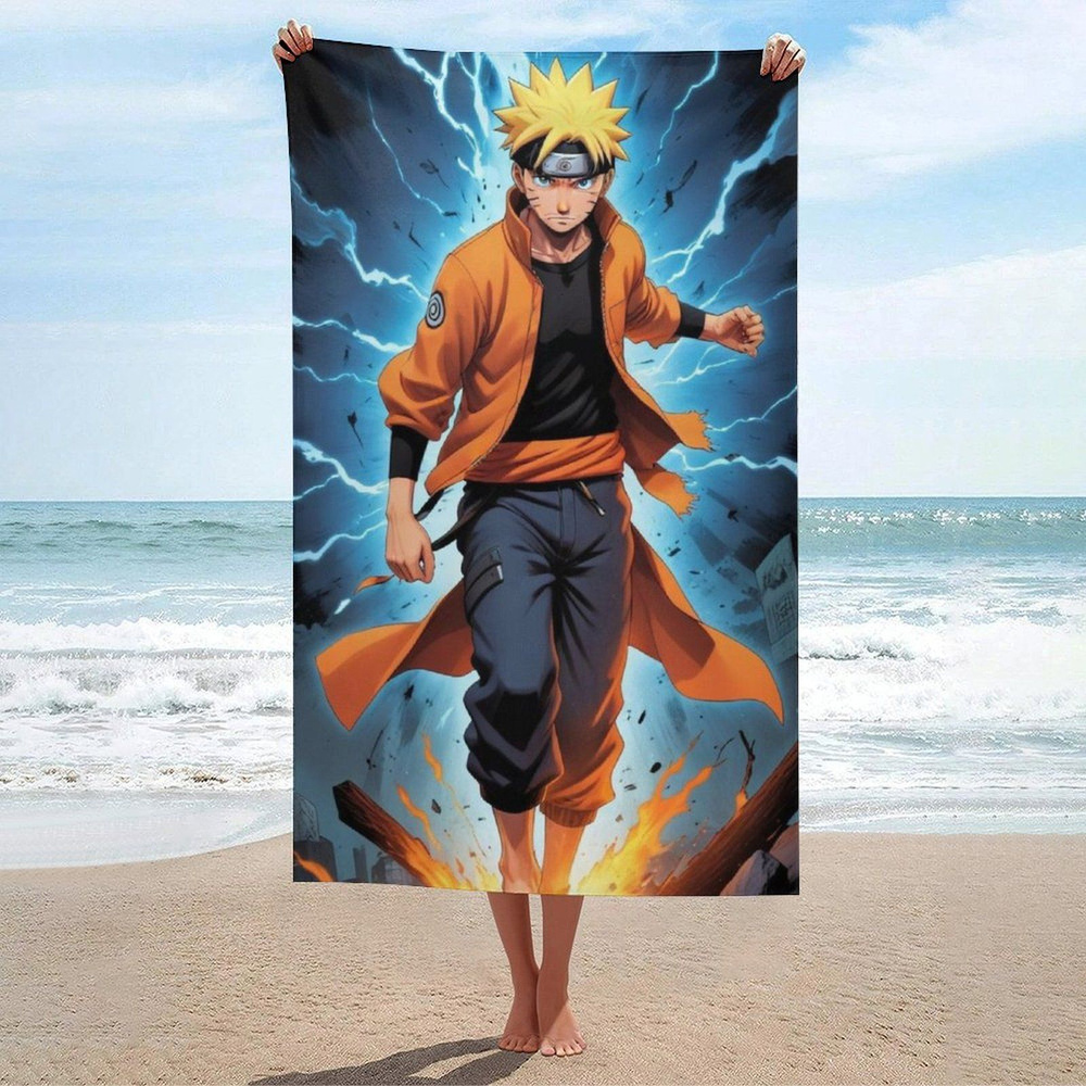 Naruto Полотенце для ванной, Полиэфирное волокно, 80x130 см, разноцветный, 1 шт.  #1