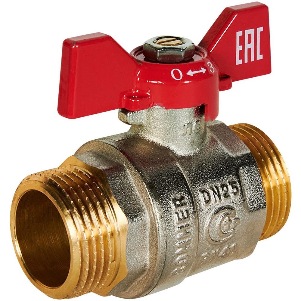 Шаровой кран ROMMER RBV-0007-2410225 1" НР/НР ручка бабочка #1