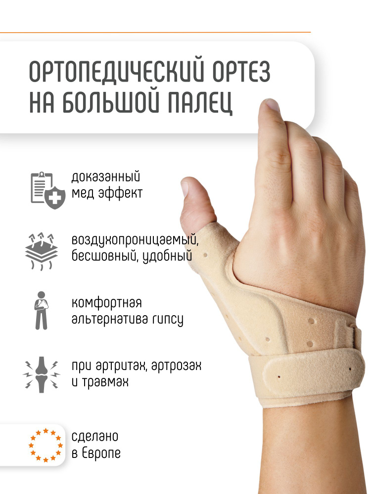 Ортез лучезапястный на большой палец руки ORLIMAN бандаж на запястье, фиксатор пястно-фаланговый Испания #1