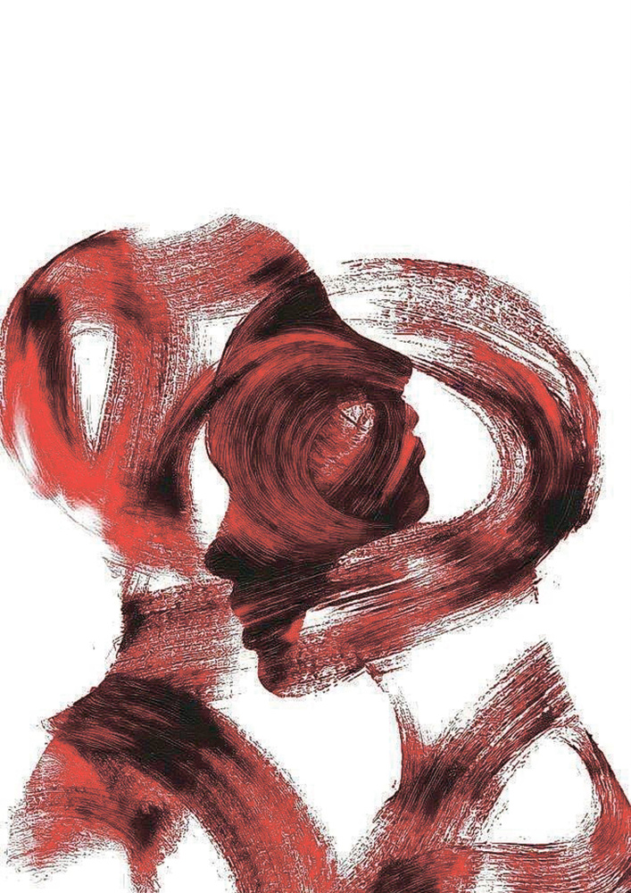 постер на стену "Красные силуэты", 50х70 см #1