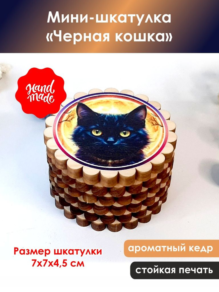 Мини-шкатулка "Черная кошка" #1