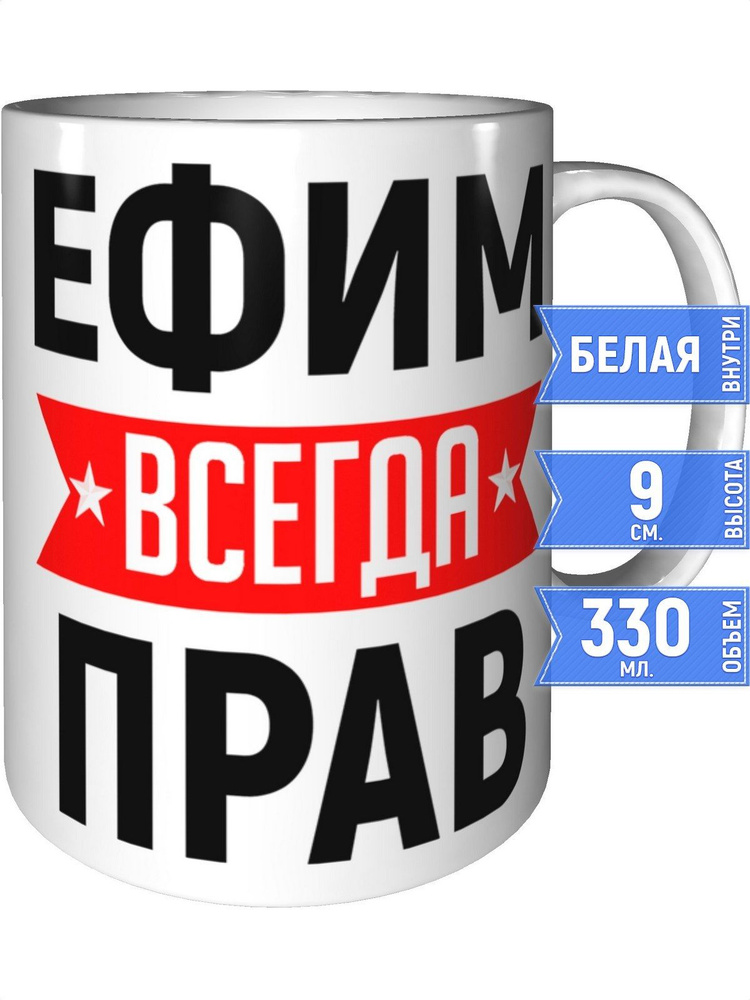 Кружка Ефим всегда прав - стандартная #1