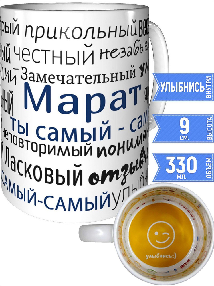 Кружка комплименты Марат - внутри улыбнись #1