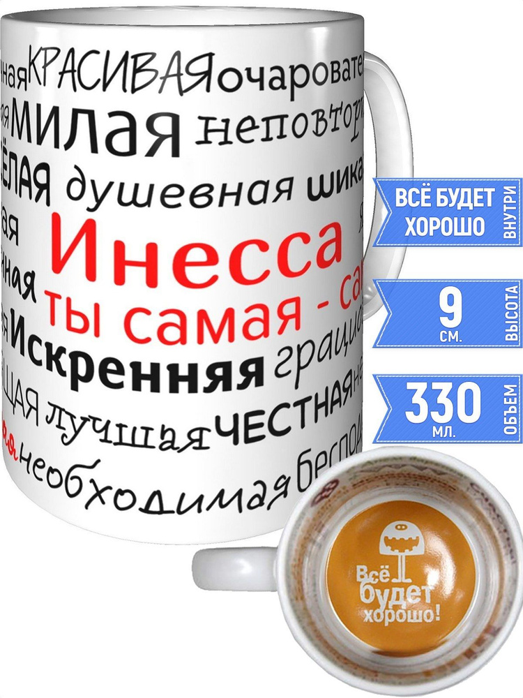 Кружка комплименты Инесса - внутри всё будет хорошо #1