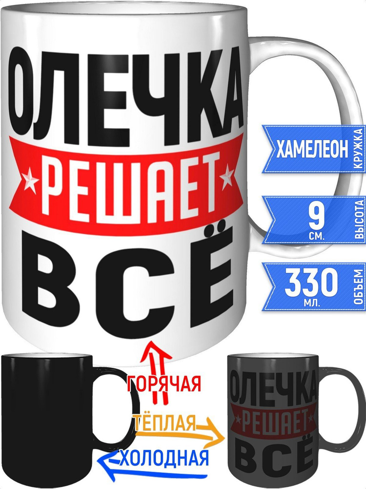 Кружка Олечка решает всё - хамелеон #1