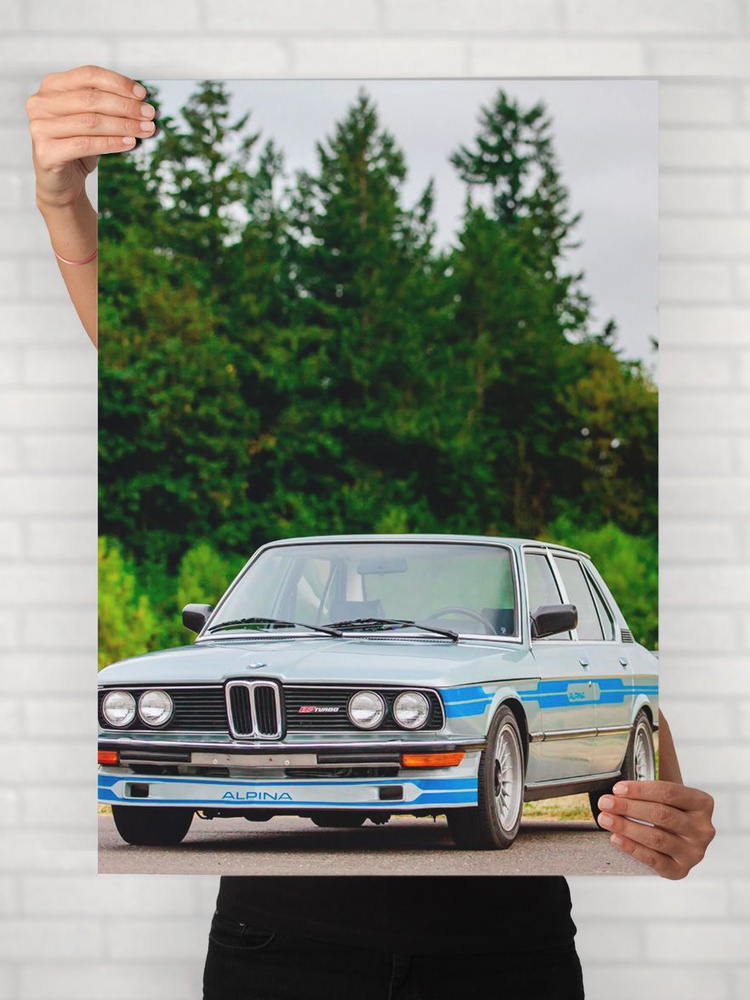 Плакат на стену для интерьера Легенды Авто (БМВ Альпина B7 Турбо Купе - BMW Alpina B7 Turbo Coupe) - #1