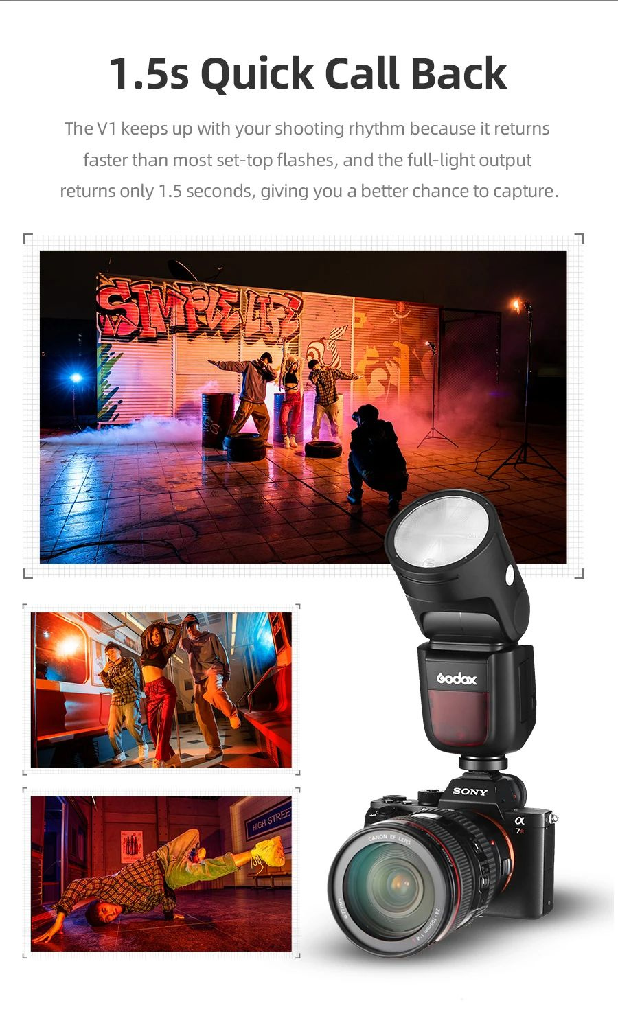 vhbw Accu compatibel met Godox V1, V1-C, V1-F, V1-N, V1-O, V1-S, V850III flitser, camera-flitser (2600mAh, 7,2V, Li-Ion