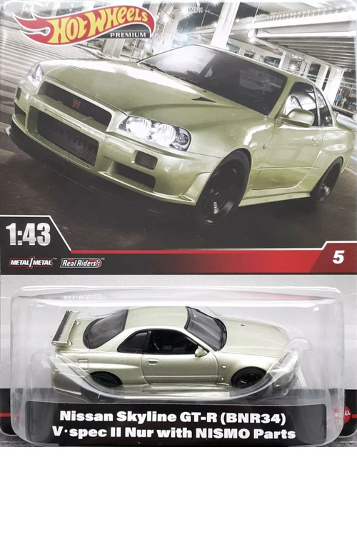 Машинка Hot Wheels Premium Real Riders 1:43 Nissan Skyline GT-R