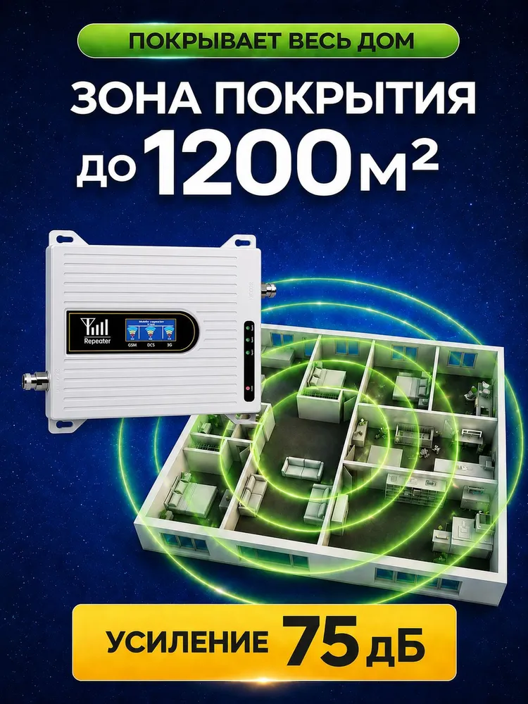 Усилитель сотовой связи и интернета, усилитель 4G LTE 3G 2G, репитер сигнала мобильной связи 900/1800/2100 МГц, 4 г, 3 г, фото 4