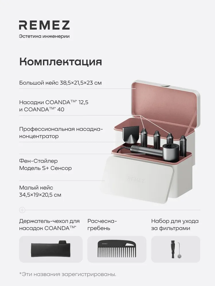 Фен-стайлер Remez MODEL S+ Sensor в кейсе Bebox RMB-720, вариант, фото 5