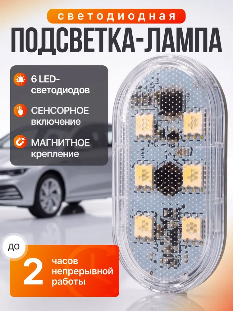 Подсветка в салон авто на магните, вариант