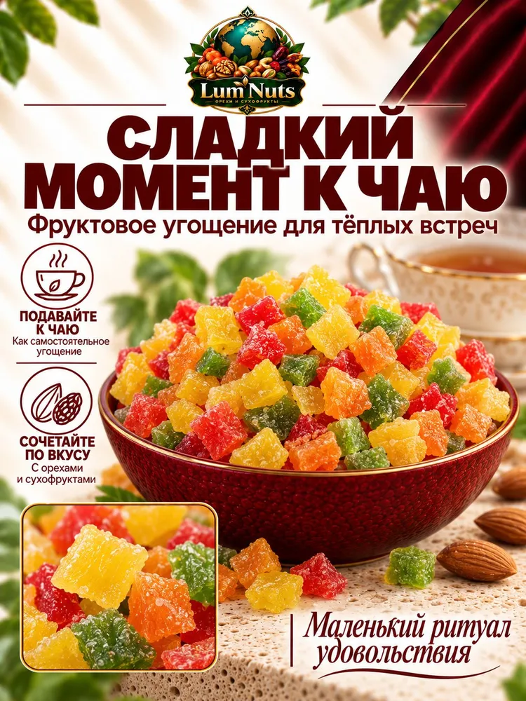 цукаты из фруктов ананас и папайя 500гр, 500 г, фото 4