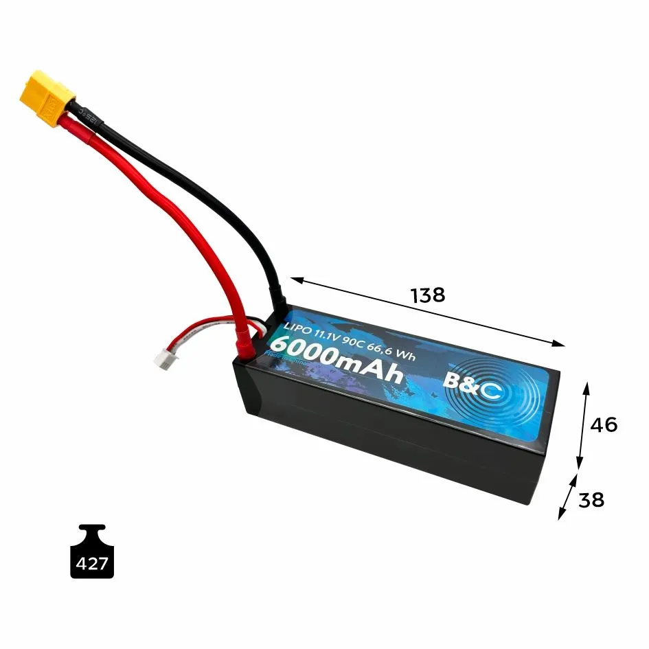 B&C 3S 11.1V 6000mAh 90C 5mm+XT60 Hardcase Lipo battery B&C 3S 11.1V 6000mAh 90C 5mm+XT60 Hardcase Lipo battery