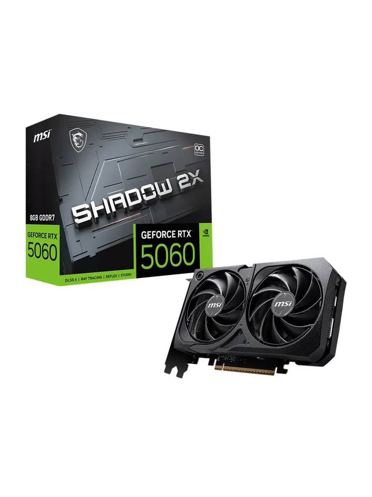 MSI Видеокарта GeForce RTX 5060 SHADOW 2X OC 8 ГБ (RTX 5060 8G SHADOW 2X OC)