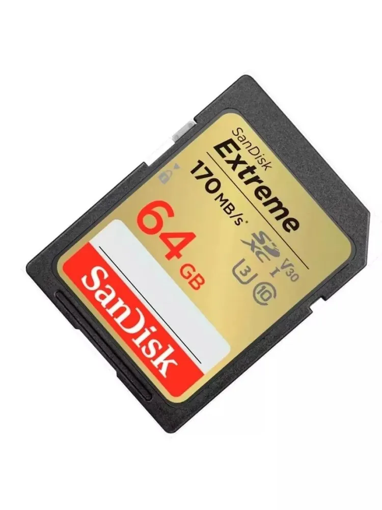 Карта памяти SanDisk SDXC Extreme Class 10 UHS-I V30 U3 (170/80MB/s) 64GB, 64 ГБ, фото 4