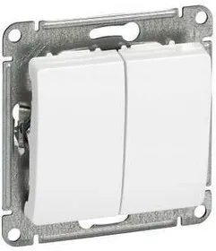 Выключатель GLOSSA 2-клавишный , сх.5, 10АХ, механизм, БЕЛЫЙ (GSL000151)-1 шт