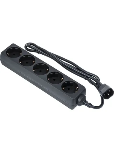 ExeGate EX221200RUS Удлинитель для ИБП SPU-5-0.5B (5 розеток, 0.5м, UPS вилка IEC320-C14, черный)