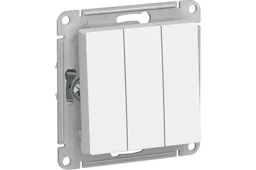 Systeme Electric AtlasDesign белый выключатель 3-клавишный, сх.1+1+1, 10АХ, механизм (ATN000131)-1 ш