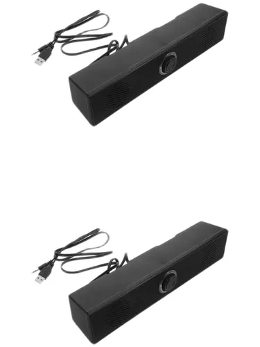Компактные черные компьютерные колонки с двойными динамиками для ноутбука и десктопа