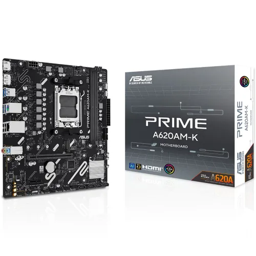 Материнская плата ASUS PRIME A620AM-K, AM5, DDR5, mATX, AMD A620A, RTL (90MB1GX0-M0EAY0)