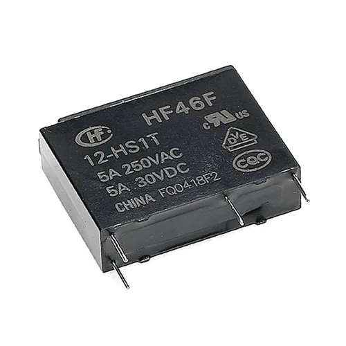 2pcs Силовое реле HF46F 12-HS1T, 4 контакта, 5А, 1НО (нормально разомкнутое)