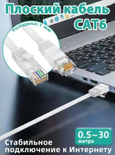 Weizuda Кабель для интернет-соединения RJ-45/RJ-45, 5 м, белый