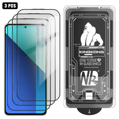 Для Redmi Note 13 3 шт. легко устанавливаемая коробка без пыли 3D с изогнутыми краями HD гальваничес