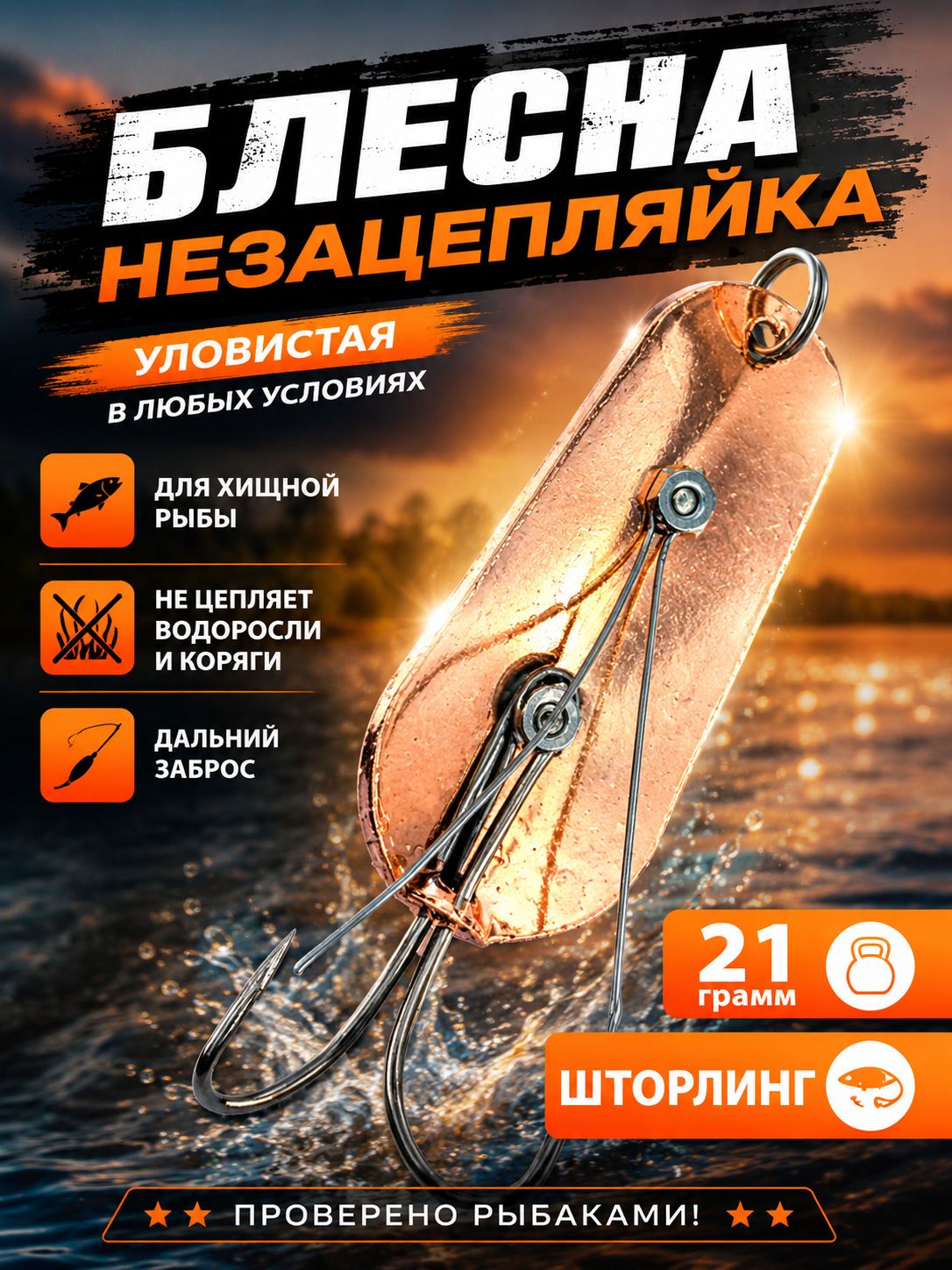 Блесна незацепляйка шторлинг на щуку и судака