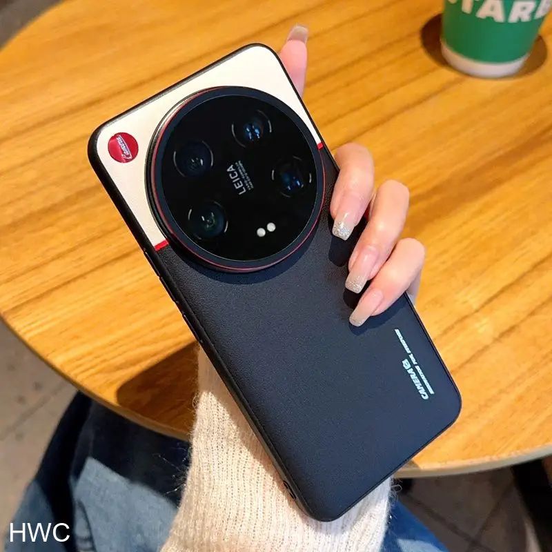 智能手机壳 用于 Xiaomi 14 Ultra, 人造皮革, 黑色