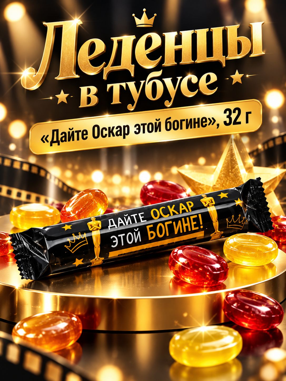 Леденцы в тубусе Оскар , 32 г