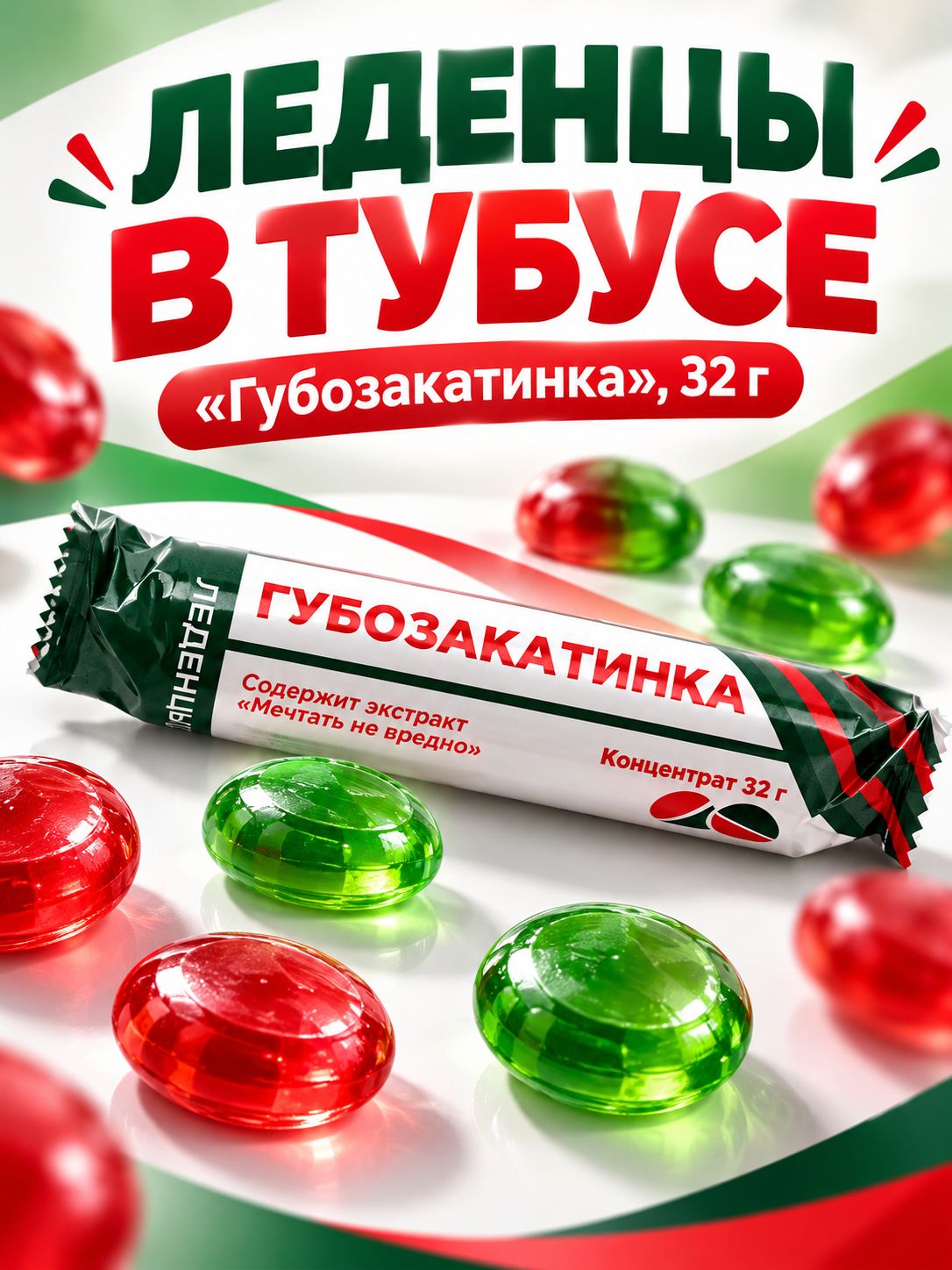 Леденцы в тубусе Губозакатинка , 32 г