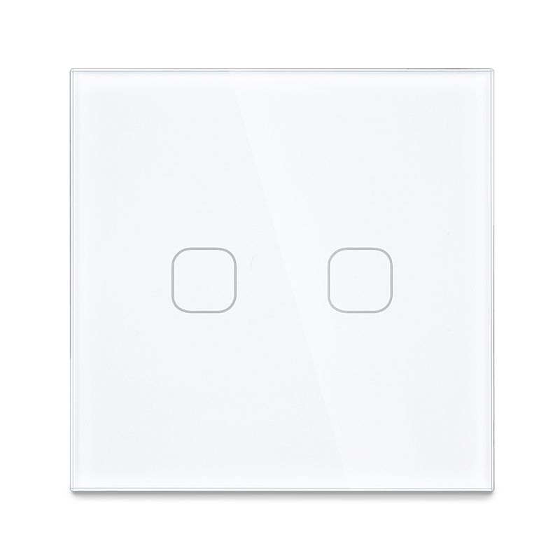 2Gang1WayНастенныйСенсорныйПереключатель,Белыйдвухклавишный