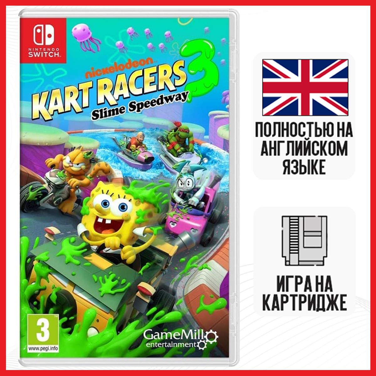 Игра Nickelodeon Kart Racers 3: Slime Speedway (Nintendo Switch, английская  версия)