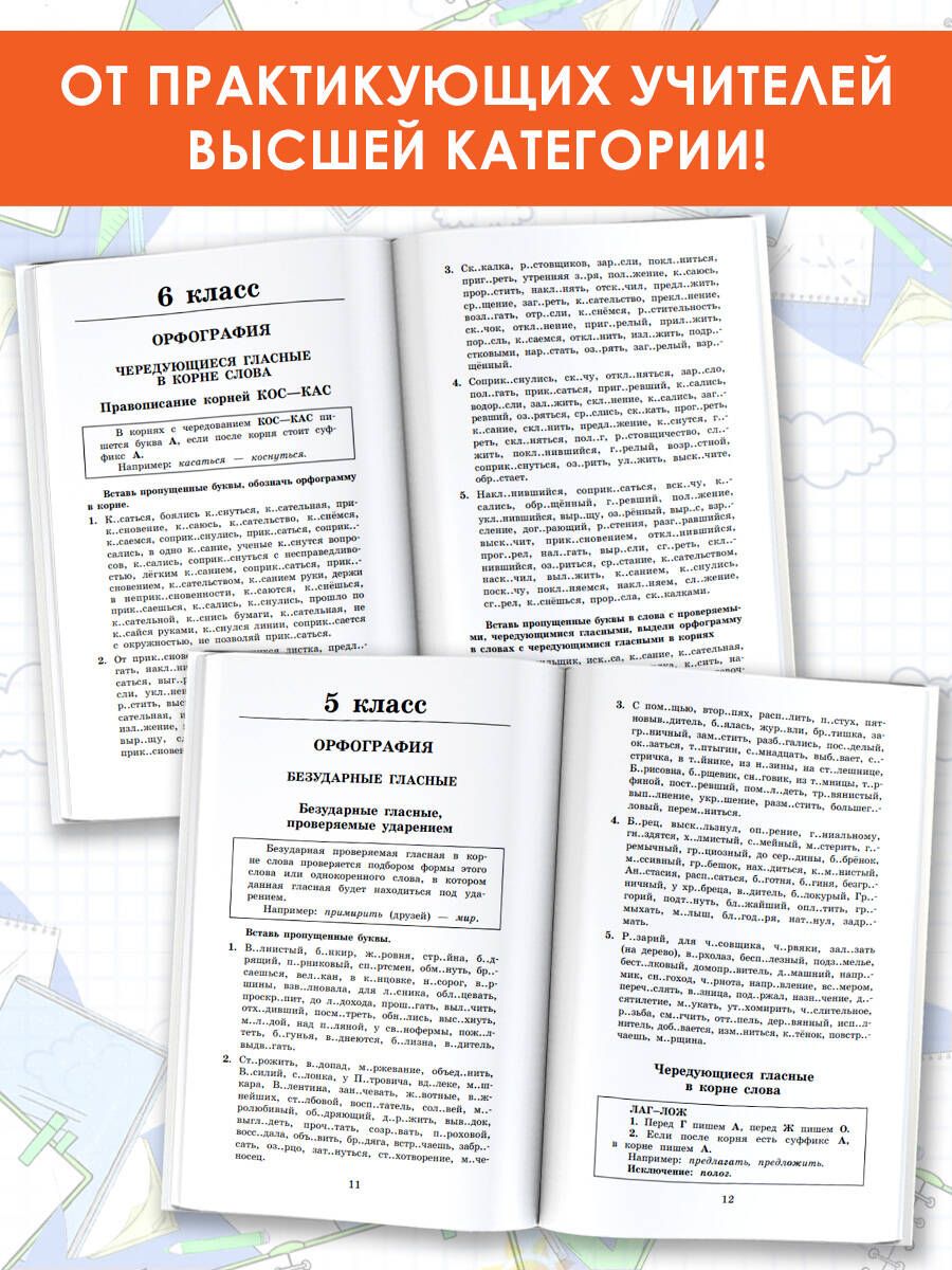 Правила и упражнения по русскому языку. 5-9 классы | Russian Language Rules and Exercises for 5-9 Grades - Ozon image 1