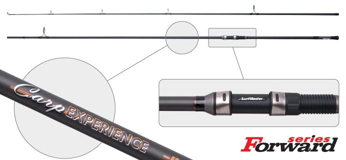 Удилище штекерное угольное карповое 2 колена S Master 3087 Forward Carp Experience IM8 3lbs 3,6 м