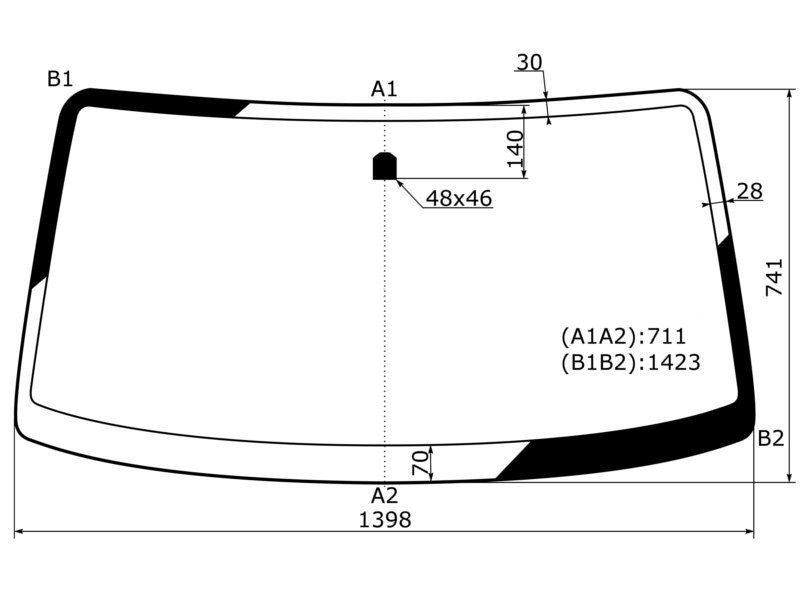 Стекло лобовое Toyota Land Cruiser 84-04 / Land Cruiser Prado (J70) 87-96