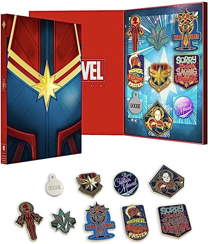 Капитан Марвел / Captain Marvel Официальный Коллекционный Набор Значков (9 штук)