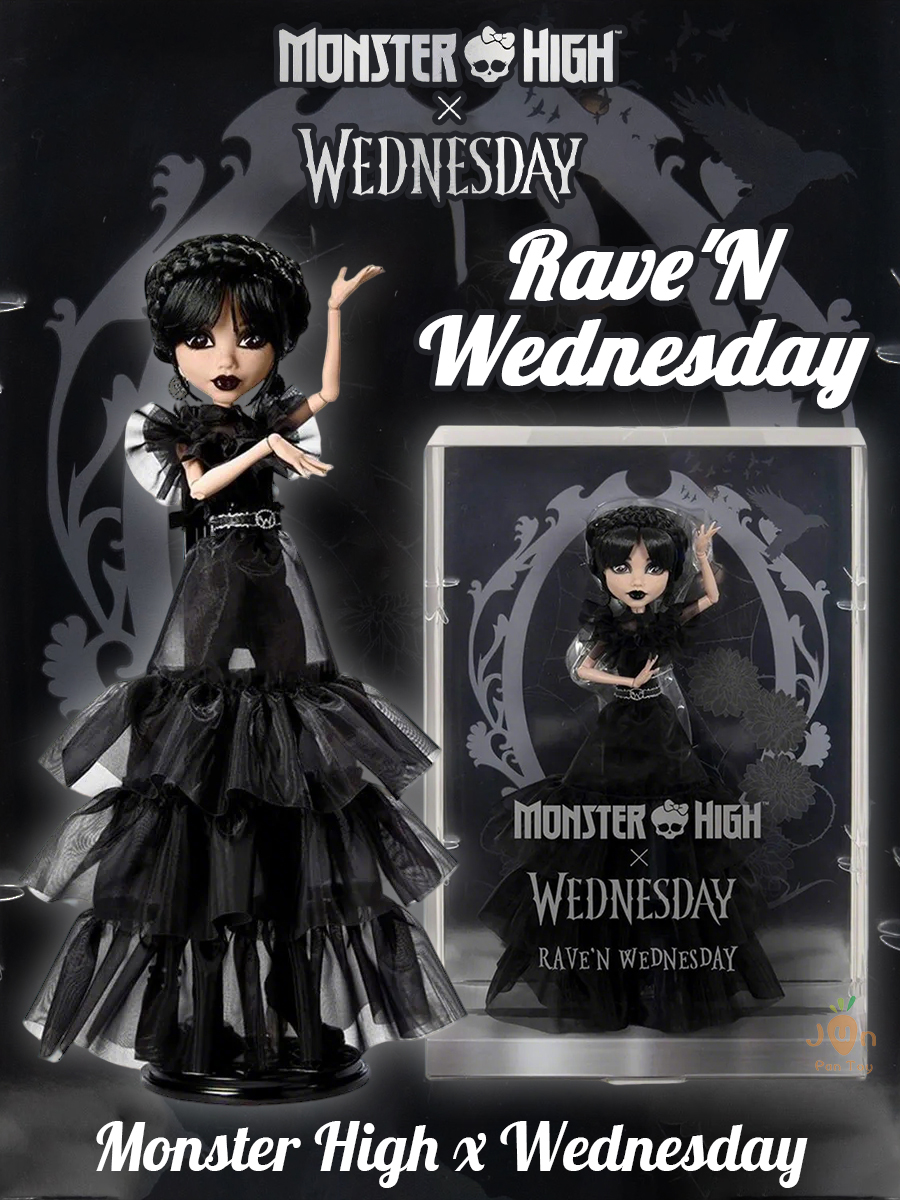 монстр хай, кукла коллекционная, Mattel Monster High Rave N Wednesday Collectible Doll HXJ03 ...