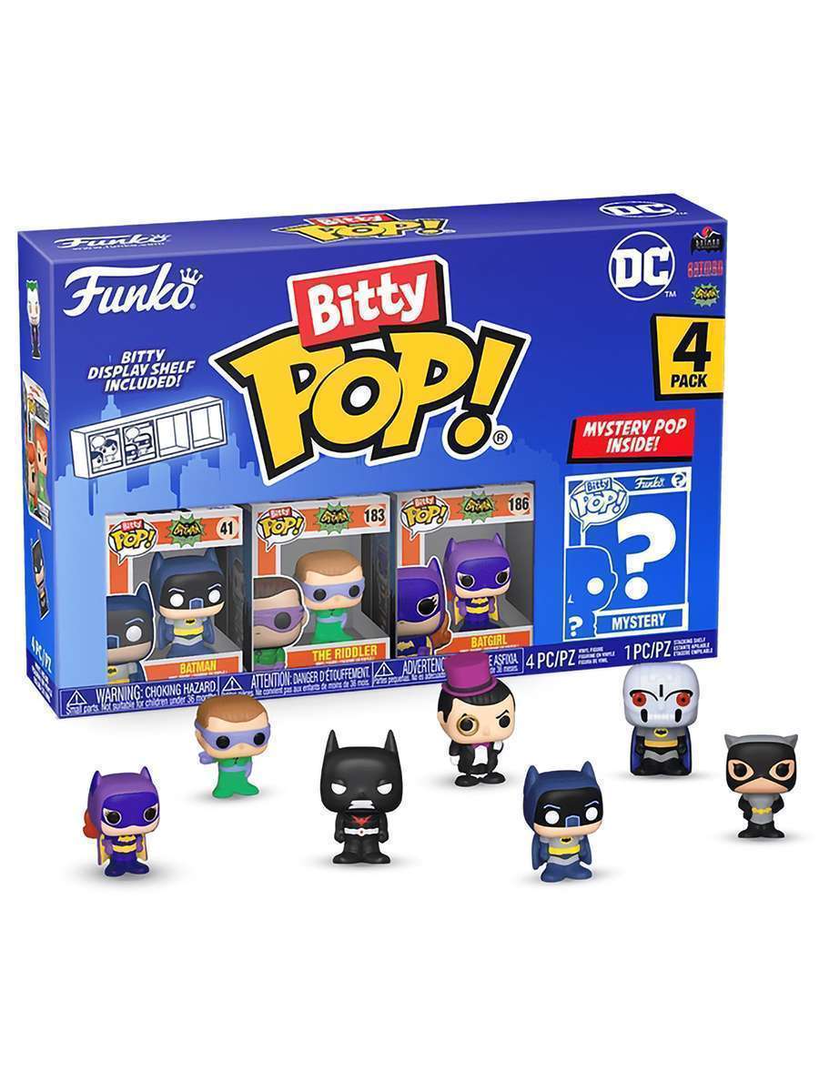 Bitty Pop! DC Comics Pack 4 : Harley Quinn, Joker, Poison Ivy + Figurine Mystère, 2.2 Cm