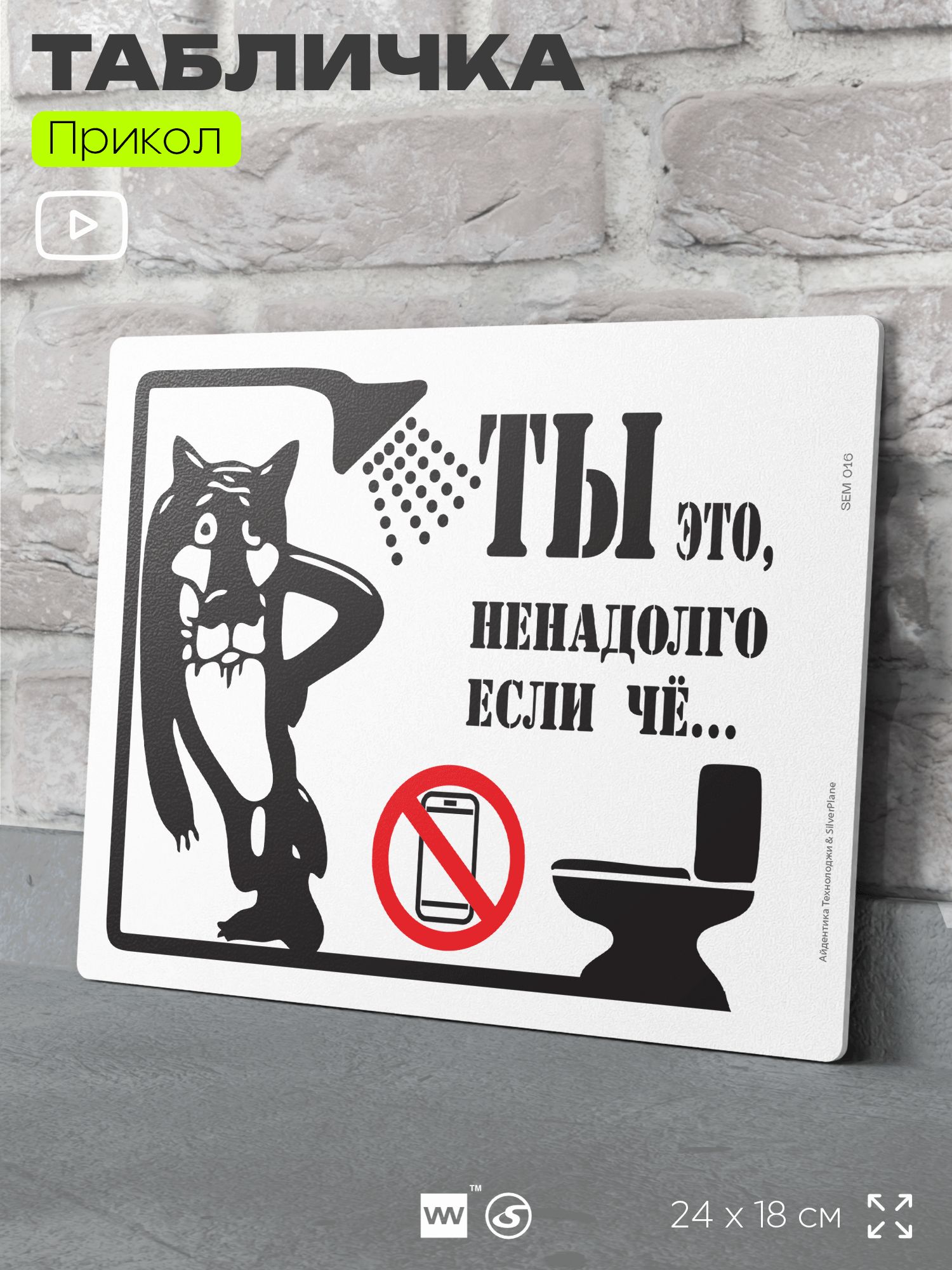 Табличкашуточнаяприкольная"Тыэтоненадолгоесличё"надверьистену,дляофисаидома,длятуалета,пластиковаясдвустороннимскотчем,24х18см,серияАлкан,АйдентикаТехнолоджи