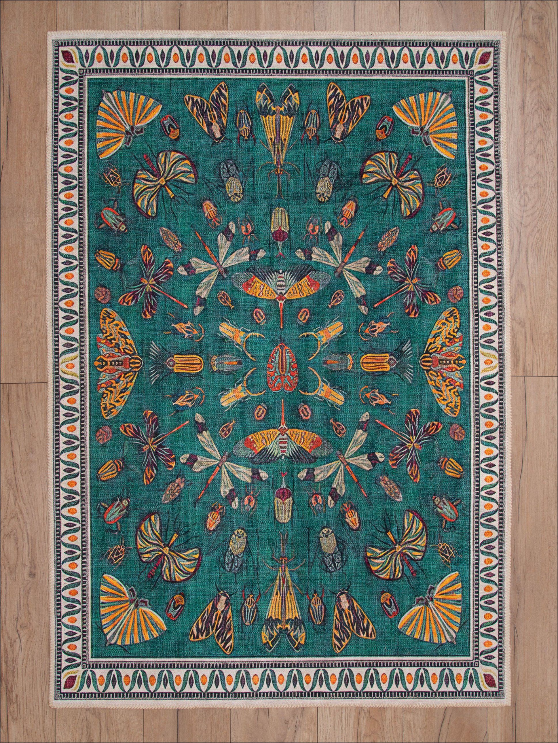 КоверизумрудныйснасекомымиN120x180см