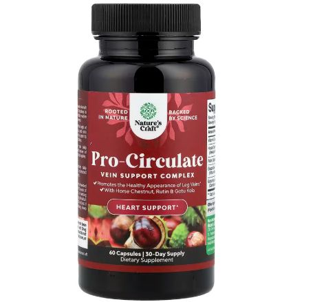 Nature's Craft, Pro-Circulate, Vein Support Complex, 60 Capsules(60 ...
