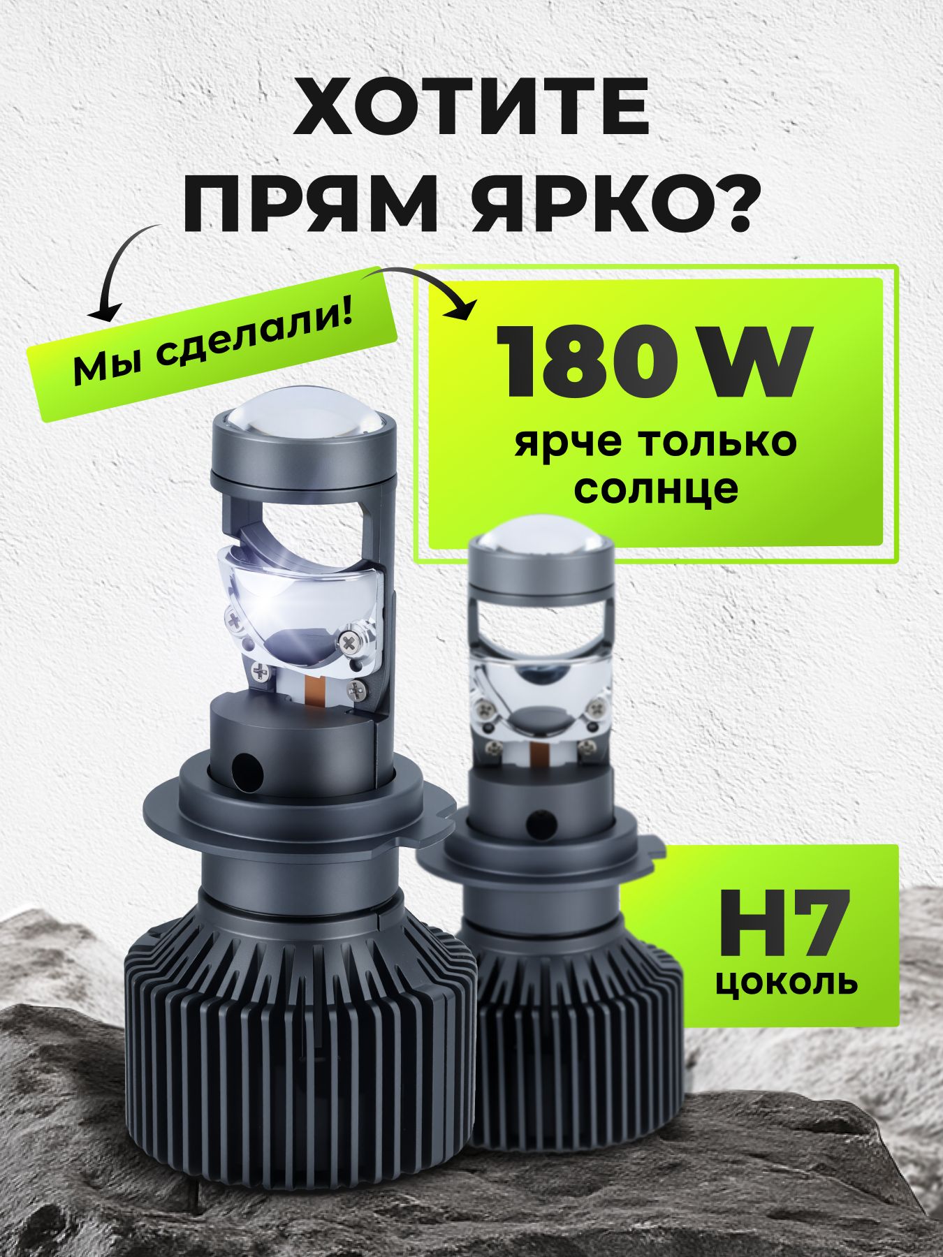 МинилинзыH7СветодиодныелампыLEDавтомобильныеH7ледминилинзы037-LED