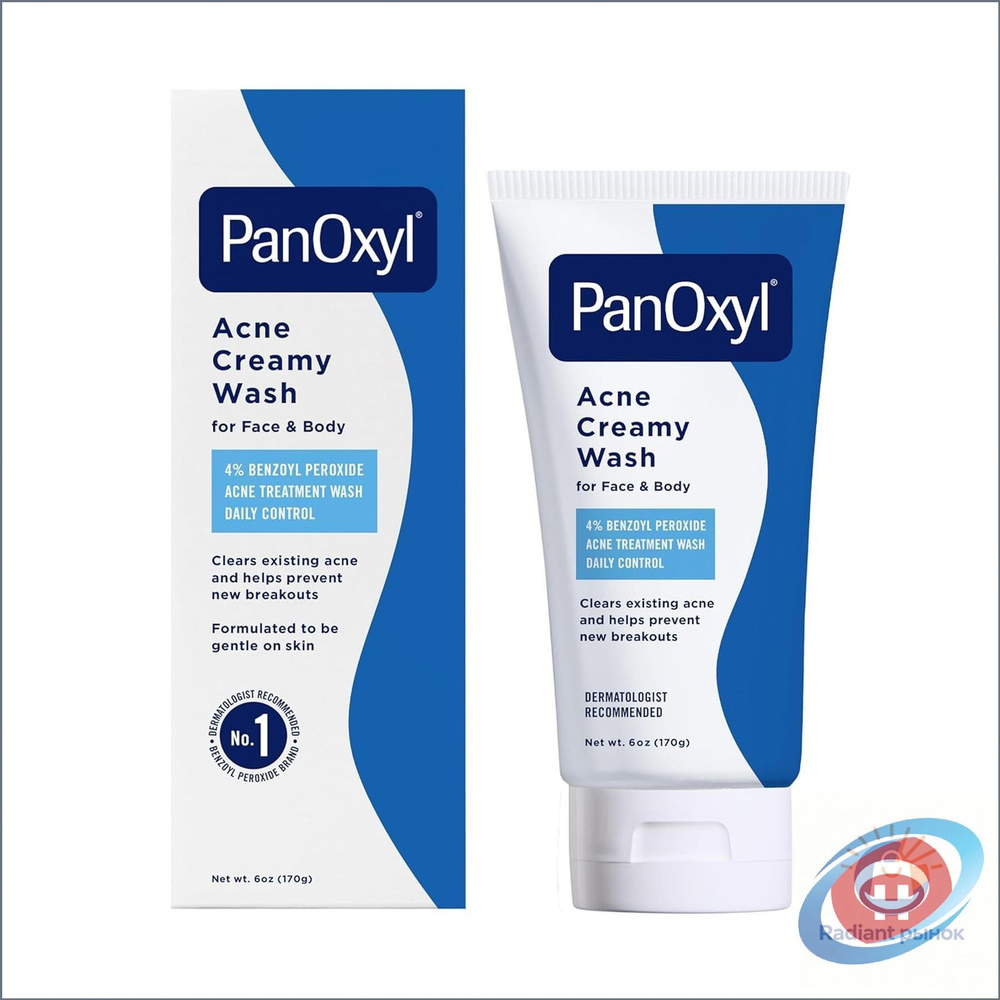 Противомикробное увлажняющее акне-средство PanOxyl Creamy Wash, 4% бензоилпероксида, 170 мл (6 унций), #1